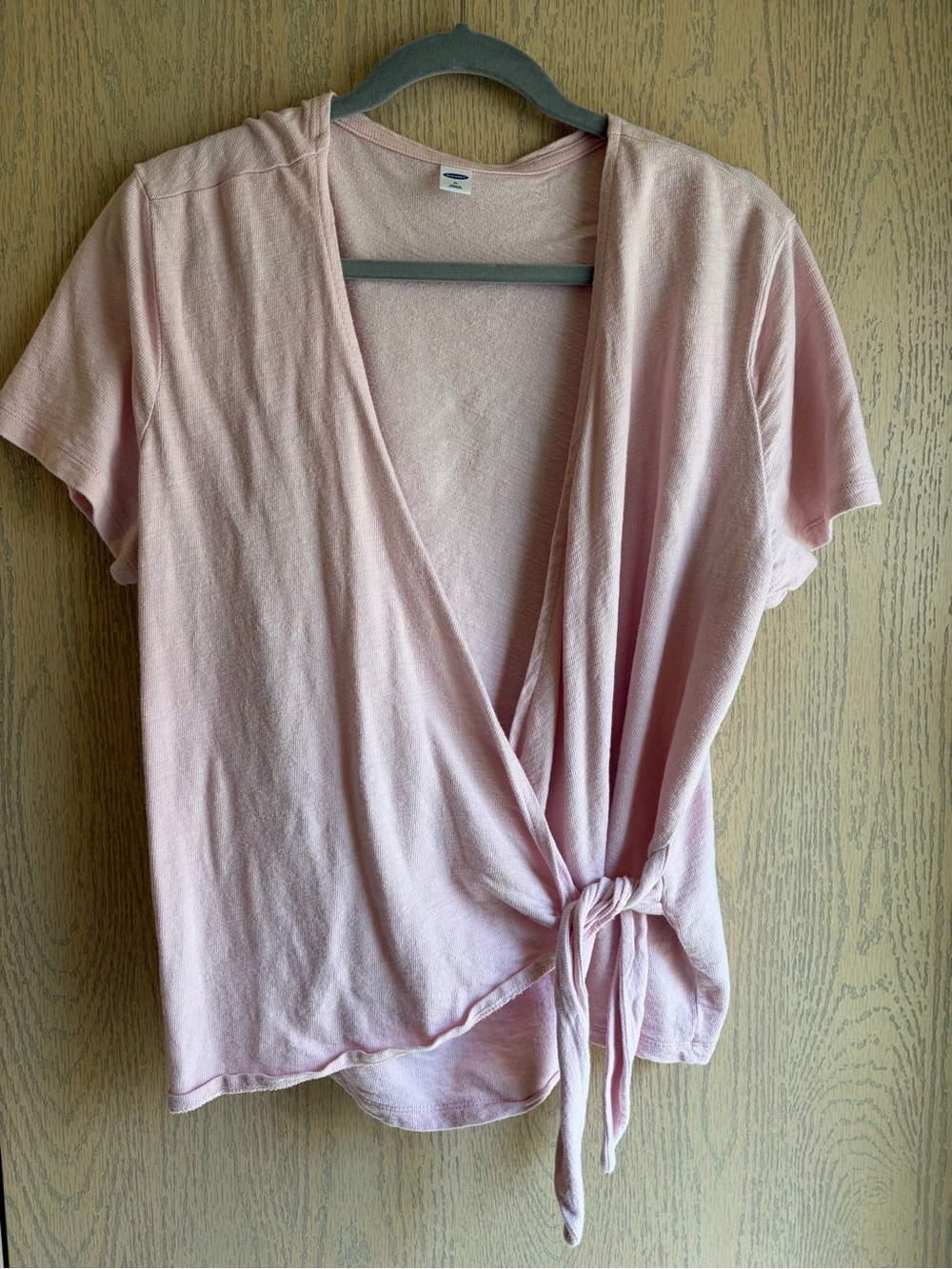 Women’s Pink Wrap Tie Front Top